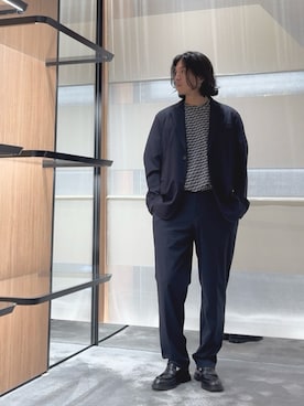 「ビジネスカジュアル」｜「アイテム（Tシャツ/カットソー）」を使った、SANNANDESUさん（メンズ・179cm）の夏コーディネート