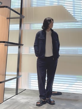 「アイテム（ナイロンジャケット）」を使った、SANNANDESUさん（メンズ・179cm）の夏コーディネート