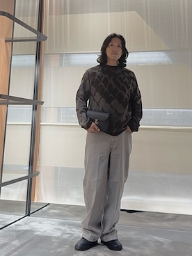 「EMPORIO ARMANI（エンポリオアルマーニ）の【エンポリオ アルマーニ】ASV バギーツイストフィットジーンズ J80 デニム ストーンウォッシュ＆ブリーチ加工（デニムパンツ）」を使った、SANNANDESUさん（メンズ・179cm）の夏コーディネート