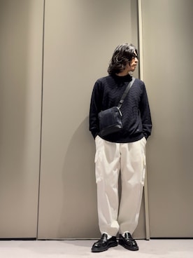 「アイテム（メッセンジャーバッグ、ブルー系）」を使った、SANNANDESUさん（メンズ・179cm）の秋コーディネート