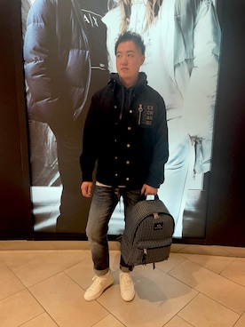 「ARMANI EXCHANGE（アルマーニエクスチェンジ）のアイテム（ブルゾン）」を使った、E.YASUさん（メンズ・175cm）の秋コーディネート