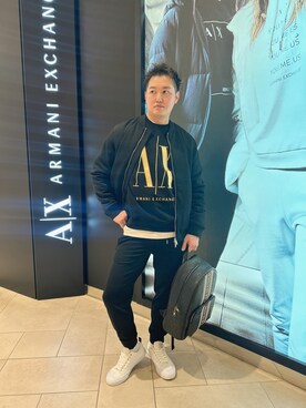 「ARMANI EXCHANGE（アルマーニエクスチェンジ）のアイテム（ブルゾン）」を使った、E.YASUさん（メンズ・175cm）の冬コーディネート