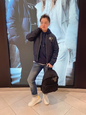 「ARMANI EXCHANGE（アルマーニエクスチェンジ）のアイテム（ブルゾン）」を使った、E.YASUさん（メンズ・175cm）の秋コーディネート