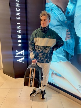 「ARMANI EXCHANGE（アルマーニエクスチェンジ）のアイテム（ナイロンジャケット）」を使った、E.YASUさん（メンズ・175cm）の冬コーディネート
