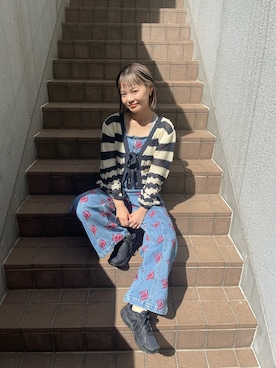 「HELLO.SANFRANCISCO（ハローサンフランシスコ）のアイテム（オールインワン・サロペット）」を使った、shio2425さん（レディース・154cm）の秋コーディネート