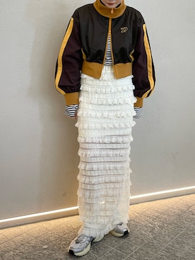 「アイテム（ナイロンジャケット、ブラウン系）」を使った、shio2425さん（レディース・154cm）の冬コーディネート