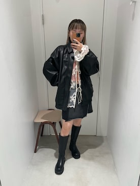 「ブーツコーデ」｜「アイテム（ブルゾン）」を使った、shio2425さん（レディース・154cm）の秋コーディネート
