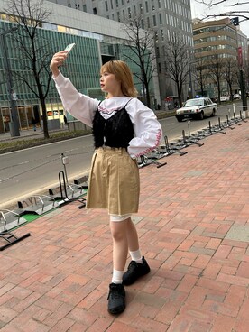 「大人ガーリー」｜「アイテム（キャミソール）」を使った、shio2425さん（レディース・154cm）の春コーディネート
