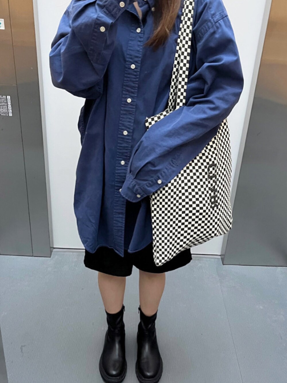 「#秋コーデ、カジュアル、ブーツ、骨格ウェーブ、WEARハロウィン2022」｜「GUのアイテム（ブーツ、ブラック系）」を使った、甘党さん（レディース・156cm）の秋コーディネートの1枚目の写真