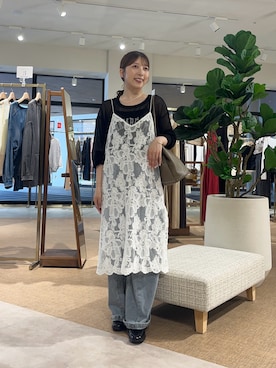 「レースキャミ」｜ひなのさん（レディース・156cm）の夏コーディネート