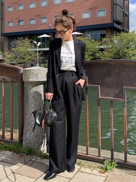 「crie conforto（クリーコンフォルト）のアイテム（ジャケット/アウター）」を使った、nakajo_marinaさん（レディース・160cm）の秋コーディネート