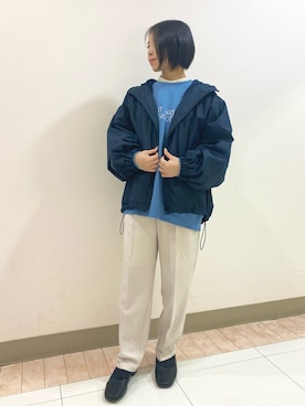 「Samansa Mos2 blue（サマンサモスモスブルー）のアイテム（ブルゾン）」を使った、ﾄｸﾁｬさん（レディース・149cm）の冬コーディネート