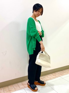 「Samansa Mos2 blue（サマンサモスモスブルー）のアイテム（タンクトップ）」を使った、ﾄｸﾁｬさん（レディース・149cm）の夏コーディネート