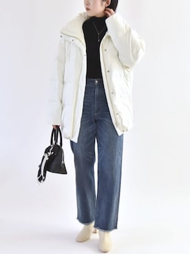 「SHIPS for women」｜「アイテム（ダウンジャケット/コート）」を使った、八木さん（レディース・162cm）の秋コーディネート