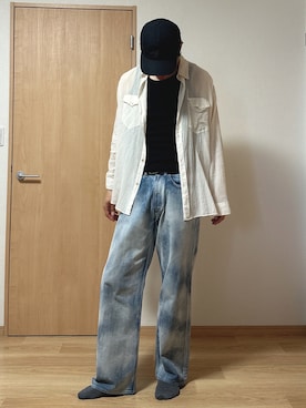 「アイテム（シャツ/ブラウス）」を使った、メシロナさん（メンズ・184cm）の夏コーディネート