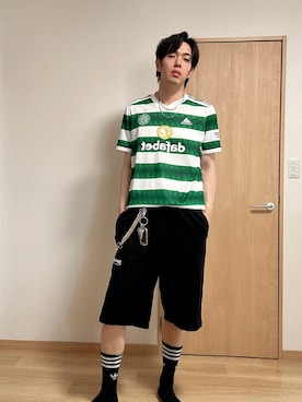 「アイテム（ソックス/靴下）」を使った、メシロナさん（メンズ・184cm・30代）の夏コーディネート