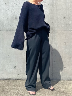 「Auntie Rosa Holiday（アンティローザホリデー）のアイテム（ニット/セーター）」を使った、sachiさん（レディース・148cm）の春コーディネート