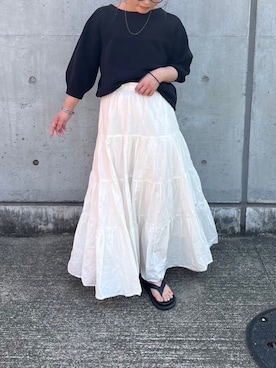 「SLOBE IENA（スローブイエナ）のアイテム（ニット/セーター）」を使った、sachiさん（レディース・148cm）の春コーディネート