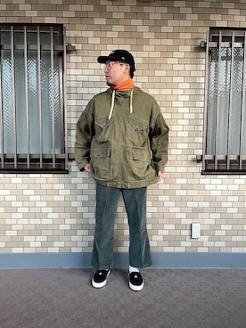 「NEAT（ニート）のアイテム（帽子）」を使った、pata92さん（メンズ・175cm）の冬コーディネート