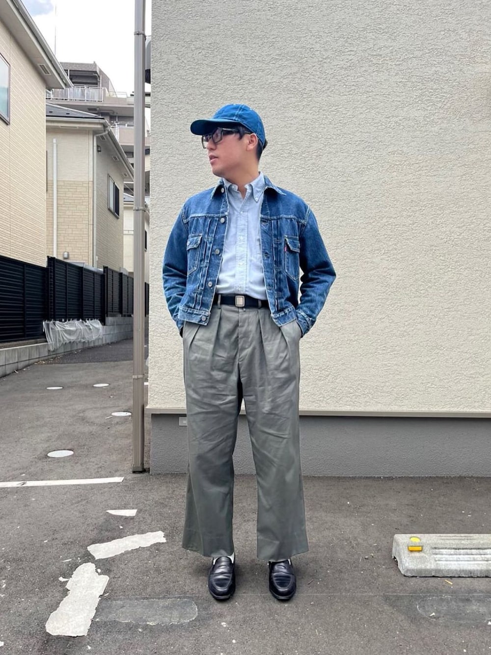 「NEATのRYUKYU INDIGO DYED（キャップ、ブルー系）」を使った、pata92さん（メンズ・175cm）の冬コーディネートの1枚目の写真