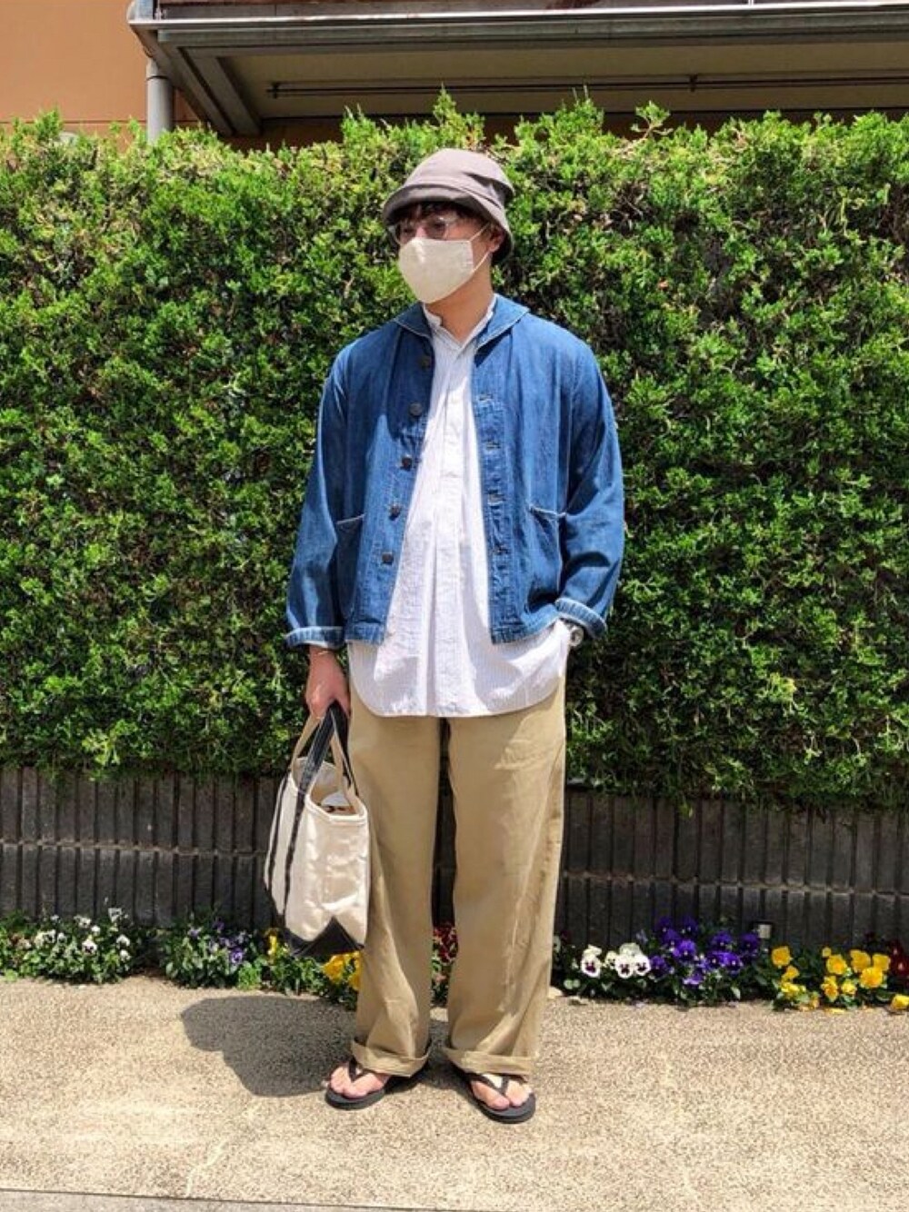 「VINTAGEの40s US.COAST GUARD shawl collar denim jacket（ミリタリージャケット、ブルー系）」を使った、pata92さん（メンズ・175cm）の冬コーディネートの1枚目の写真