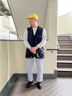 「NEAT（ニート）のアイテム（帽子）」を使った、pata92さん（メンズ・175cm）の冬コーディネート
