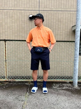 「NEAT（ニート）のアイテム（スラックス）」を使った、pata92さん（メンズ・175cm）の冬コーディネート