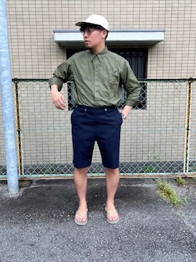 「NEAT（ニート）のアイテム（スラックス）」を使った、pata92さん（メンズ・175cm）の冬コーディネート