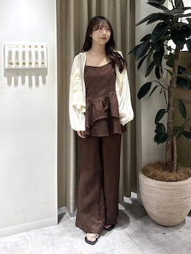 「mysty woman（ミスティウーマン）の楊柳シアーパーカー　193459（パーカー、ホワイト系）」を使った、rinoさん（レディース）の春コーディネート