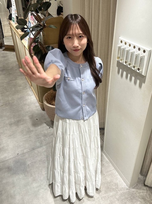 カーディガン メタルボタンパフスリーブカーディガン 572879 レディース メタルボタンパフスリーブカーディガン 572879（カーディガン