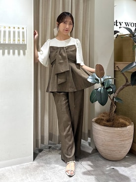 「A part by（アパートバイ）のクロスフラットサンダル（サンダル）」を使った、rinoさん（レディース・156cm・20代）の夏コーディネート