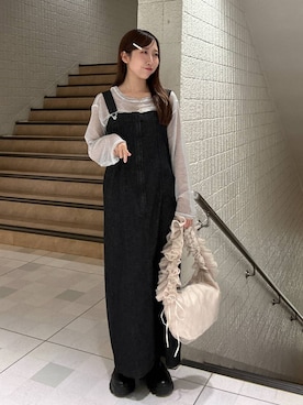 「ドットエスティ秋コーデ」｜「アイテム（ワンピース/ドレス）」を使った、rinoさん（レディース・156cm）の秋コーディネート