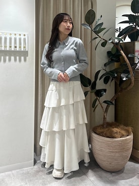 「mysty woman（ミスティウーマン）の［追加4］アシメティアードスカート 149592（スカート）」を使った、rinoさん（レディース・156cm）の冬コーディネート