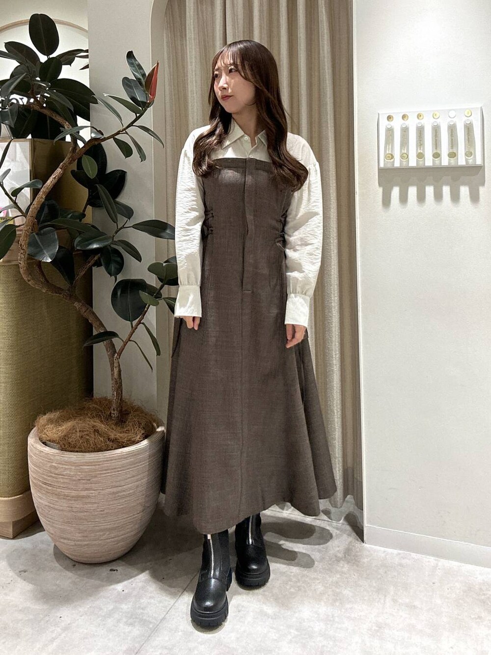 【専用】トップス ドッキングレースアップワンピ 148919（ワンピース）｜mysty woman