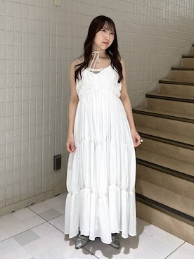 「mysty woman（ミスティウーマン）のKUROKIセミワイドデニムパンツ 636697（デニムパンツ、ブルー系）」を使った、rinoさん（レディース）の夏コーディネート