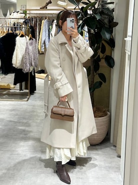 「アイテム（チェスターコート）」を使った、rinoさん（レディース・156cm・20代）の秋コーディネート