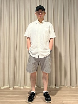 「アイテム（ブーツ）」を使った、鄧江江さん（メンズ・168cm）の夏コーディネート