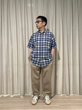 「adidas Originals（アディダスオリジナルス）のアイテム」を使った、鄧江江さん（メンズ・168cm）の夏コーディネート
