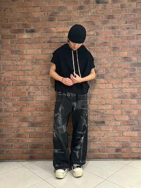 「DANKE SCHON（ダンケシェーン）のアイテム（パーカー）」を使った、しんさん（メンズ・182cm）の春コーディネート