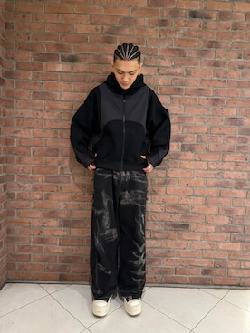 「WHITELAND（ホワイトランド）のアイテム（パーカー）」を使った、しんさん（メンズ・182cm）の冬コーディネート