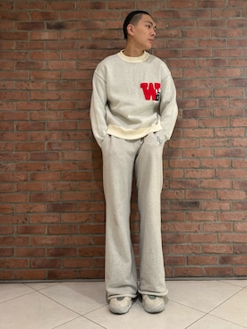 「WHITELAND（ホワイトランド）のアイテム（ニット/セーター）」を使った、しんさん（メンズ・182cm）の冬コーディネート