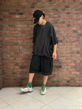 「WHITELAND（ホワイトランド）のアイテム（スウェットパンツ）」を使った、しんさん（メンズ・182cm）の夏コーディネート