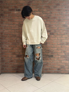 「WHITELAND（ホワイトランド）のアイテム（スウェット）」を使った、しんさん（メンズ・182cm）の秋コーディネート