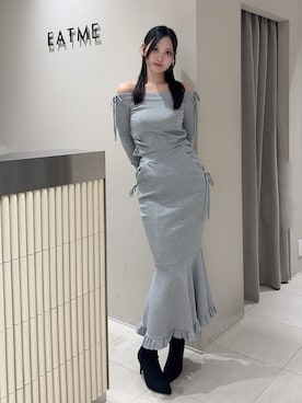 「アイテム（バレッタ/ヘアクリップ）」を使った、奏さん（レディース・169cm）の秋コーディネート