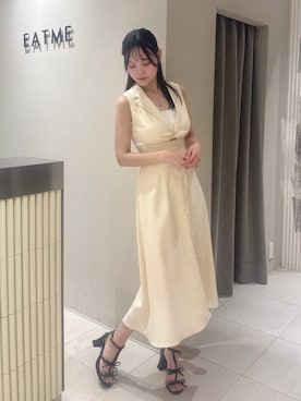 「アイテム（ワンピース/ドレス、イエロー系）」を使った、奏さん（レディース・169cm）の夏コーディネート