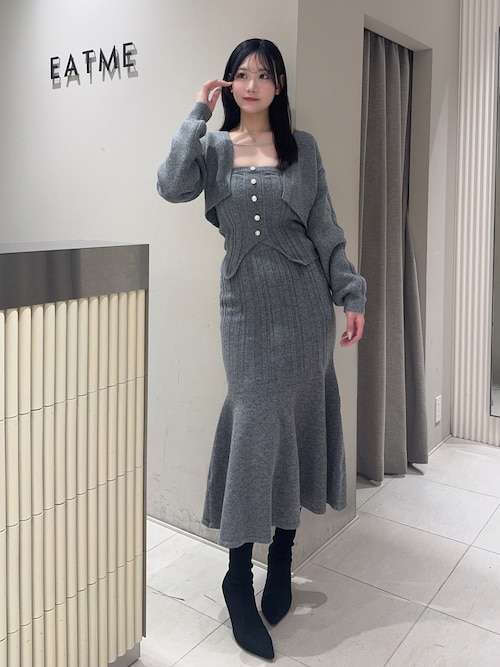 【SETUP】フロントボタンニットベアTOP