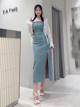 「EATME（イートミー）のアイテム（サンダル）」を使った、奏さん（レディース・169cm）の夏コーディネート