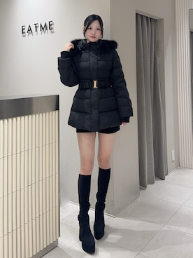 「アイテム（バレッタ/ヘアクリップ）」を使った、奏さん（レディース・169cm）の冬コーディネート