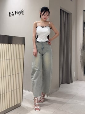 「アイテム（キャミソール）」を使った、奏さん（レディース・169cm）の夏コーディネート