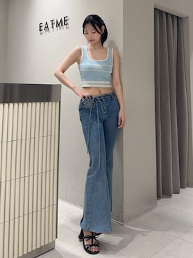 「ノースリーブニット」｜奏さん（レディース・169cm）の夏コーディネート